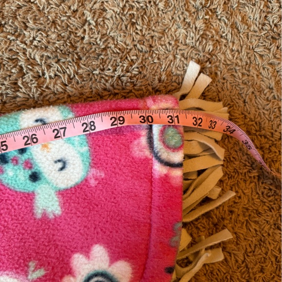 Toddler girls winter poncho with hood size 2t-3t pink with owls - Picture 5 of 6